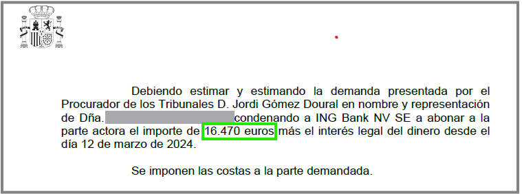 Reclamación phishing ganada en Barcelona ¡16.470€ recuperados! Reclamación phishing ganada en Barcelona ¡16.470€ recuperados!